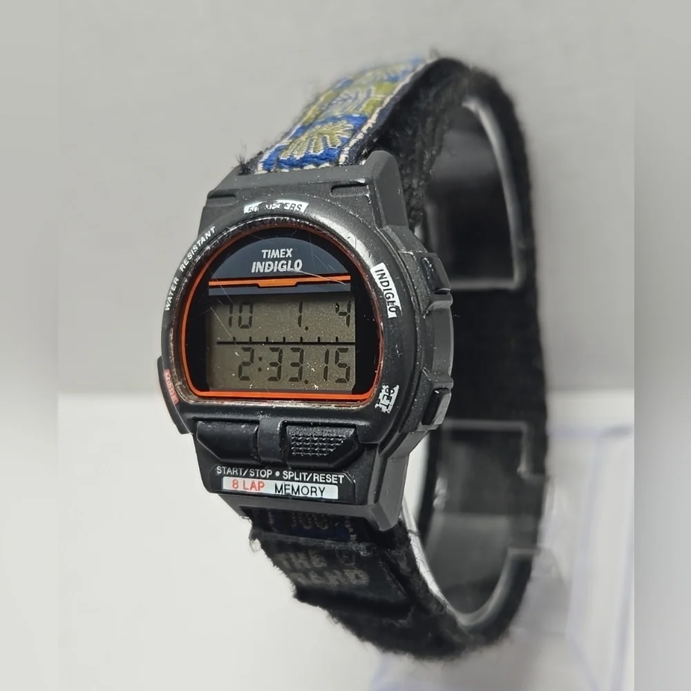 1994 Vintage Timex Ironman Triathlon 8 Lap 50M Chronograph Alarm New Battery